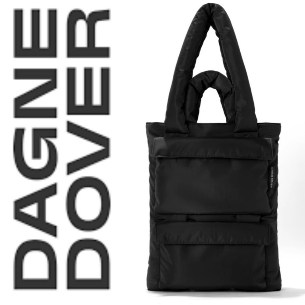 Dagne Dover Jemi quilted tote bag- NWOT black- back sleeve for luggage
